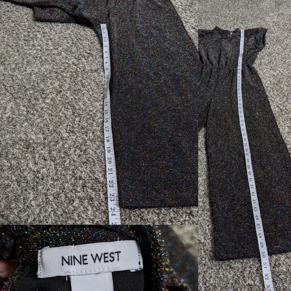 Nine West black colorful sparkle jumpsuit XS - Picture 7 of 10